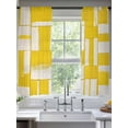thumbnail image 1 of Abstract Art Sheer Curtains 63 Inches Long 2 Panels Modernism Yellow Color Block Light Filtering Semi Sheer Window Curtains Drapes for Bedroom Living Room 52"x63", 1 of 7
