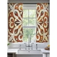 thumbnail image 1 of Abstract Art Sheer Curtains 72 Inches Long 2 Panels Bohemia Orange Floral National Style Light Filtering Semi Sheer Window Curtains Drapes for Bedroom Living Room 52"x72", 1 of 7