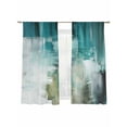 thumbnail image 1 of Abstract Art Sheer Curtains 72 inches Long, Turquoise White Paint Texture Gradient Retro Light Filtering Sheer Window Curtains Rod Pocket Voile Drapes for Bedroom Living Room, 2 Panels 52"W x 72"L, 1 of 7