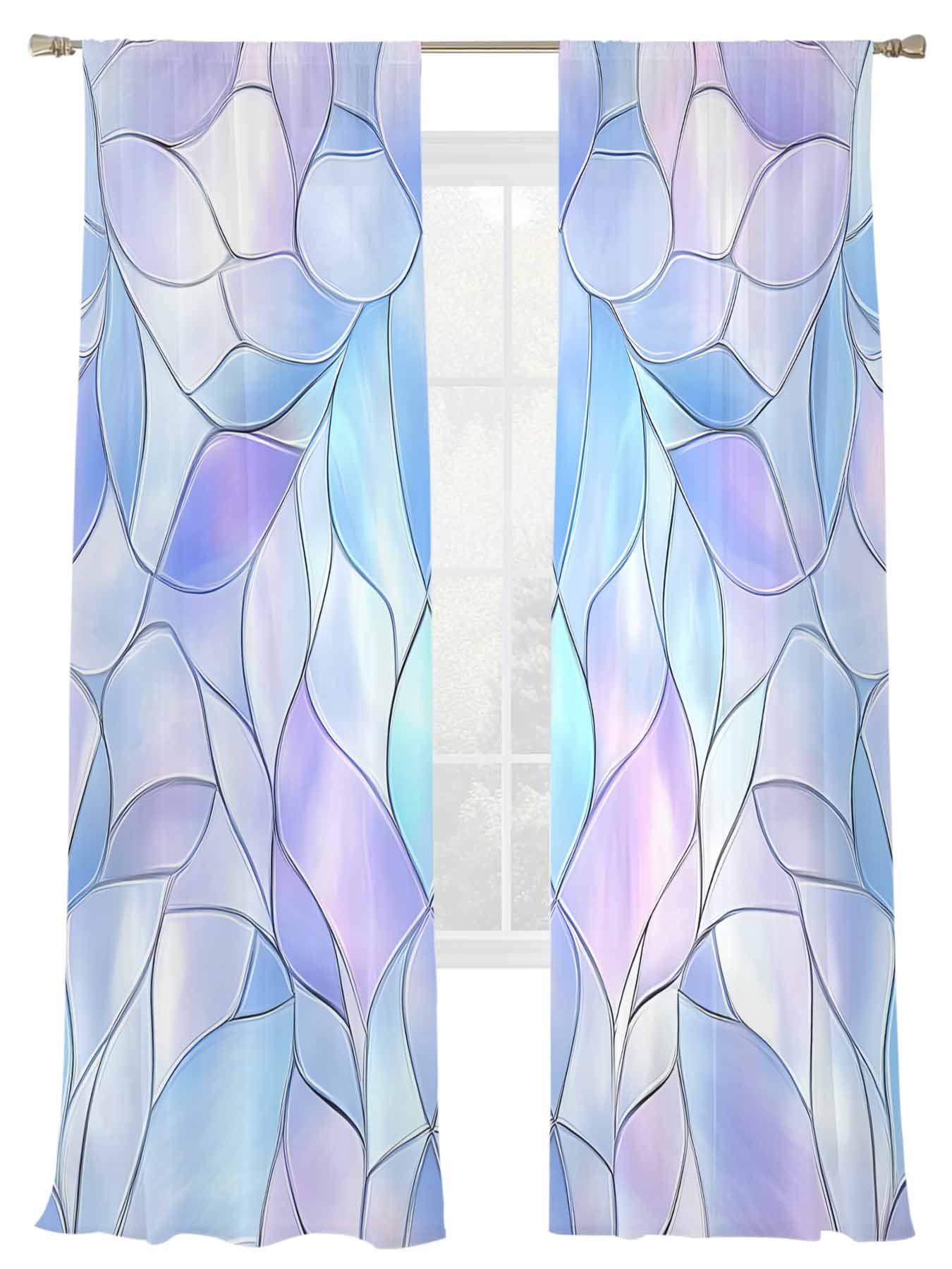 Abstract Art Sheer Curtains for Living Room Bedroom, Light-filtering ...