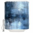 thumbnail image 1 of Abstract Art Shower Curtain, 60" x 72", Retro Gradient Blue Watercolor Waterproof Bathroom Curtain Washable Shower Curtain Set with 12 Hooks, 1 of 6