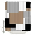 thumbnail image 1 of Abstract Art Shower Curtain, 72" x 72", Brown Black Gray Splice Waterproof Bathroom Curtain Washable Shower Curtain Set with 12 Hooks, 1 of 6