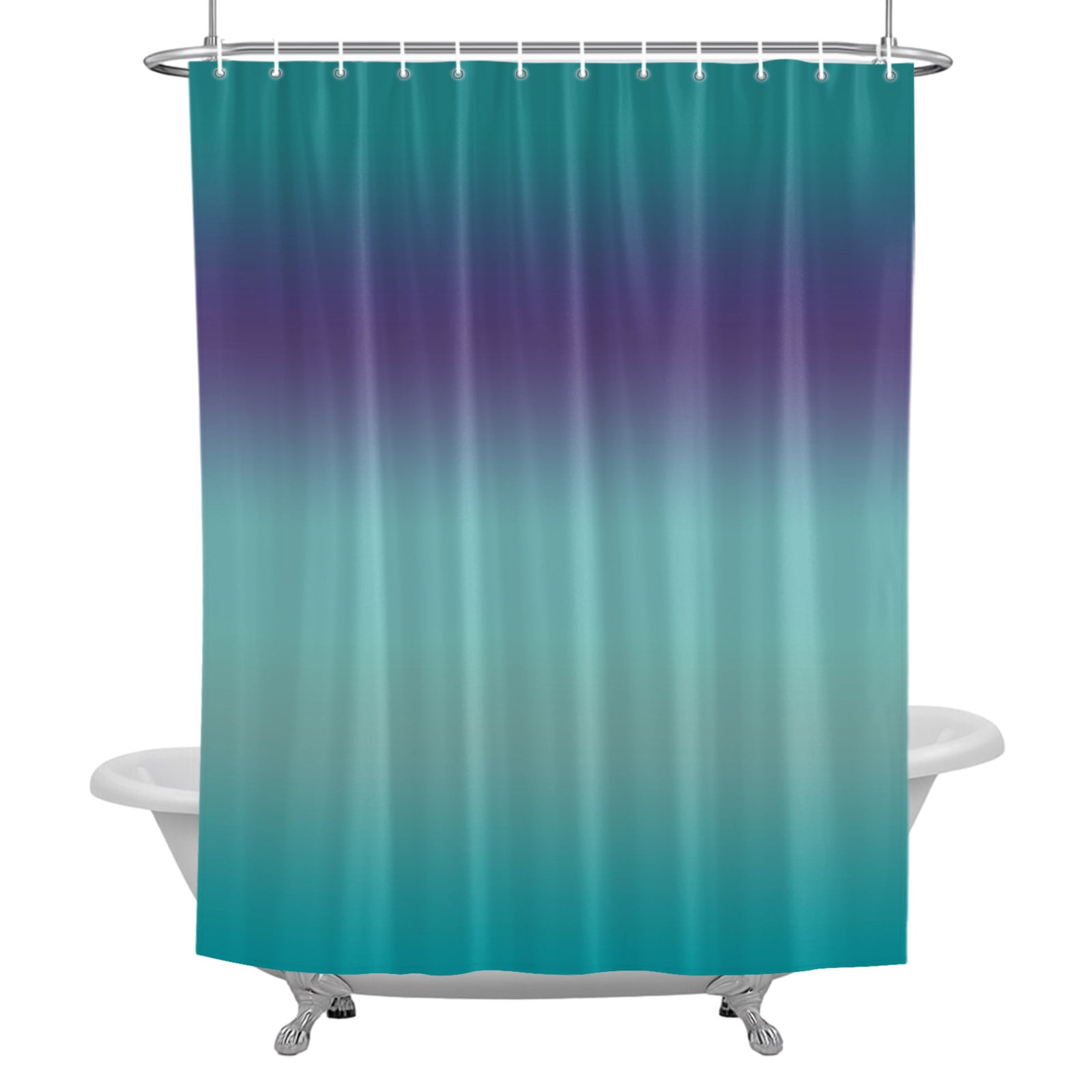 Abstract Art Shower Curtain, Farmhouse Gradient Green Purple Waterproof ...