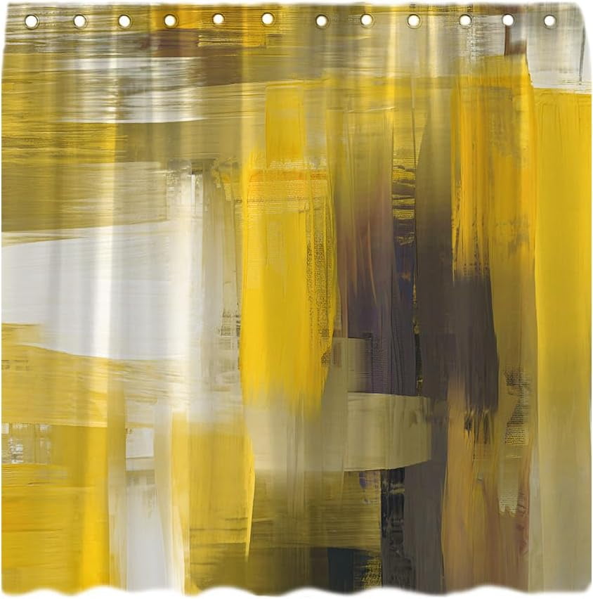 Abstract Art Shower Curtain Grunge Modern Abstract Oil Painting Hippie