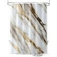thumbnail image 1 of Abstract Art Shower Curtain, Marble Texture White Gold Crack Stone Minimalism Waterproof Shower Curtain Set with 12 Hooks Lightweight Washable Fabric Shower Curtains for Bathroom 36x72 Inches, 1 of 6