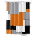 thumbnail image 1 of Abstract Art Shower Curtain, Orange Black Gray Splice Waterproof Shower Curtain Set with 12 Hooks Lightweight Washable Fabric Shower Curtains for Bathroom 72x84 Inches, 1 of 6