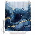 thumbnail image 1 of Abstract Art Shower Curtain Set ，Waterproof Fabric Shower Curtains Blue Grey Gradient Marble Texture Shower Curtains for Bathroom,Bathroom Decor 60"x72", 1 of 6