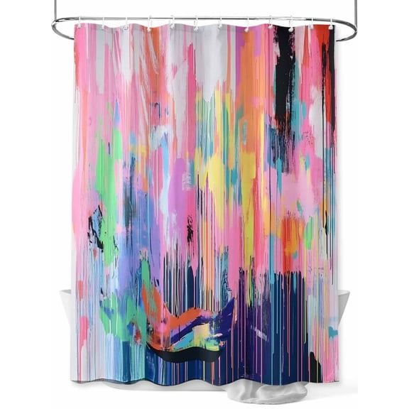 Abstract Art Shower Curtain Set ，Waterproof Fabric Shower Curtains Modernism Colorful Color Block Collage Style Shower Curtains for Bathroom,Bathroom Decor 60"x72"