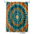 thumbnail image 1 of Abstract Art Shower Curtain Set ，Waterproof Fabric Shower Curtains Turquoise Orange Tie-Dye Art Ethnic Style Geometric Shower Curtains for Bathroom,Bathroom Decor 36"x72", 1 of 6