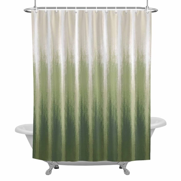 Abstract Art Splatter Shower Curtain, Modern Green Gradient Waterproof Fabric Bathroom Shower Curtains Set with Hooks, 72 X 72 Inch Long