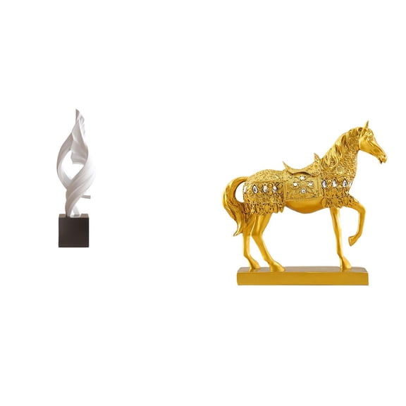 Abstract Art Statue Decorative Horse Sculpture Resin Figurine Smooth Texture for Bedroom Bookshelf Mantel