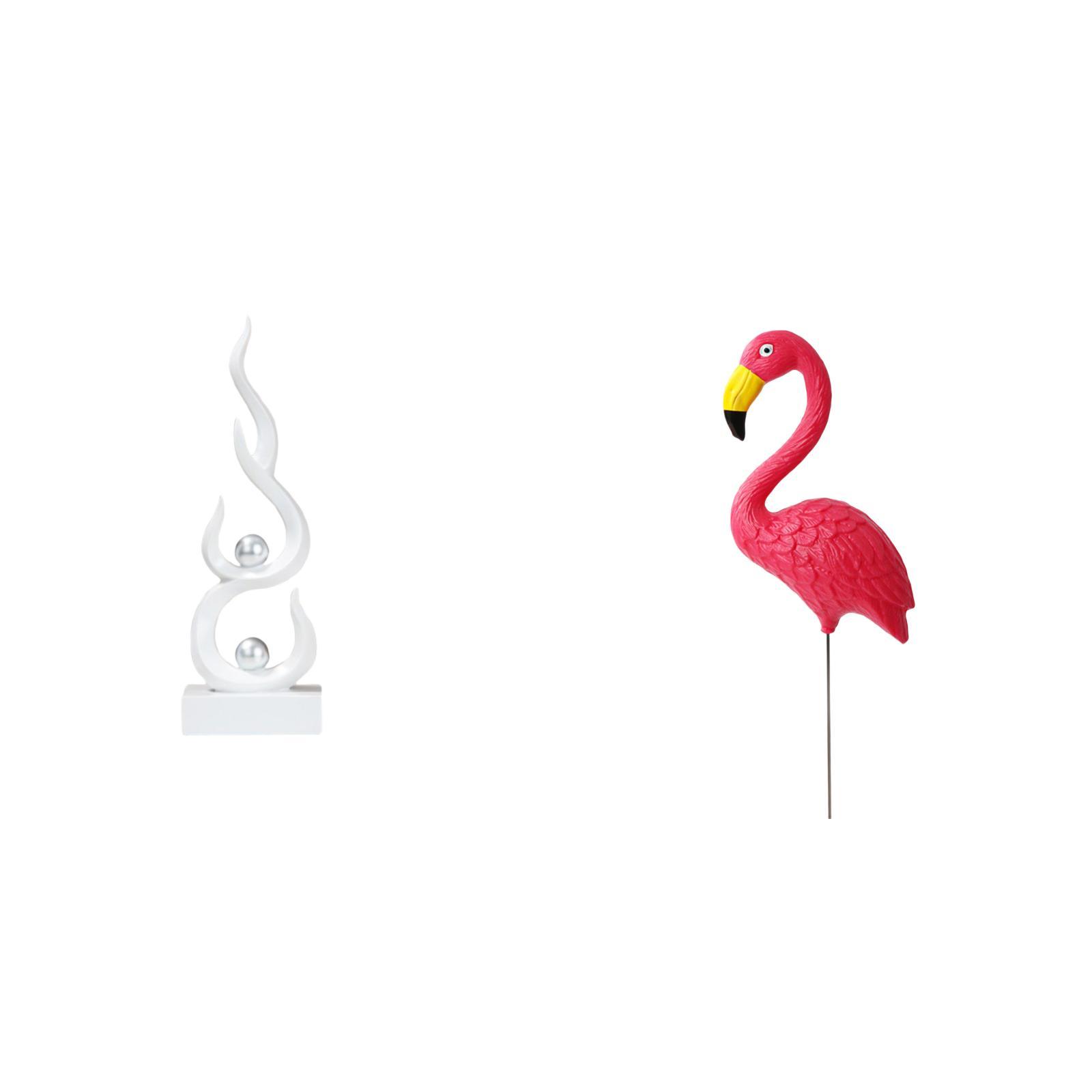 Abstract Art Statue Flamingo Garden Stake Ornament Resin Material for Yard Bookshelf Living Room