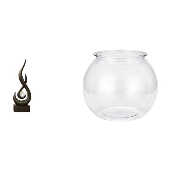 Abstract Art Statue Home Decor Ornament Flame Sculpture Fish Bowl Vase Fine Workmanship for Cabinet Tabletop Shelf