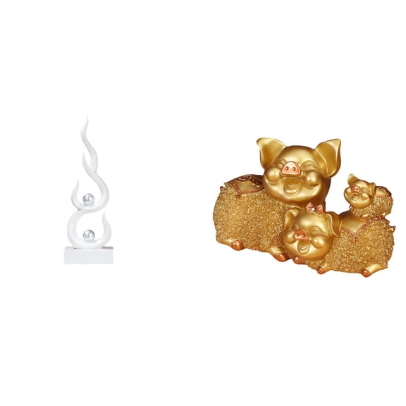 Abstract Art Statue Home Decor Ornament Lucky Pig Figurine Resin Material Desk Display for Living Room Bedroom Office