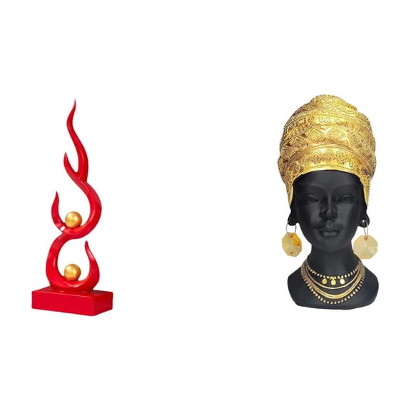 Abstract Art Statue Home Decor Ornament Modern Fire Sculpture Resin Tabletop for Patio Bookshelf Wedding Room