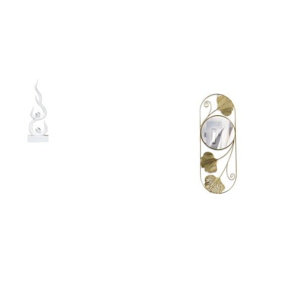 Abstract Art Statue Home Decor Ornament Wall Mirror Flame Design Resin Material Entryway Corridor Bookshelf Decoration