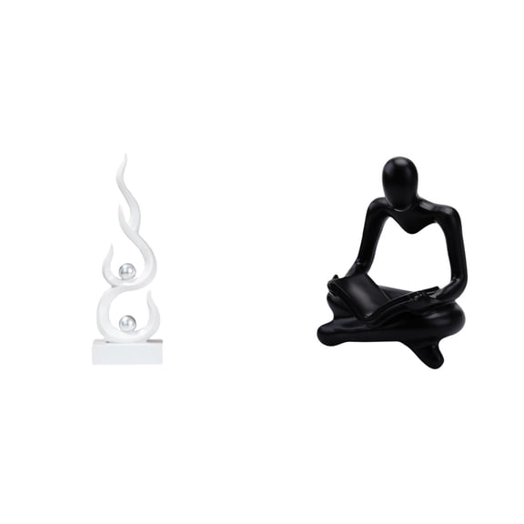 Abstract Art Statue Modern Flame Figurine Resin Craft Unique Living Room Office Bookshelf Decoration