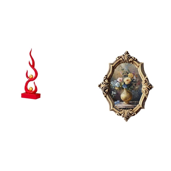 Abstract Art Statue Photo Frame Fire Sculpture Resin Construction Living Room Bedroom Bookshelf Ornament