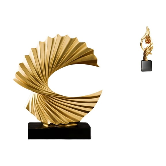 Abstract Art Statue Wave Sculpture Resin Modern Centerpiece Unique Gift for Home Office Coffee Table Decoration