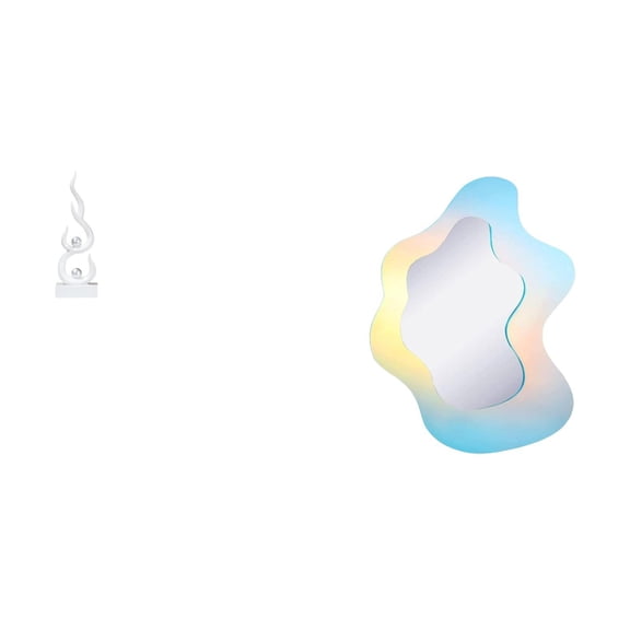 Abstract Art Statue Wavy Acrylic Mirror Rainbow Decorative Ornament Resin Material for Office Bookshelf Patio