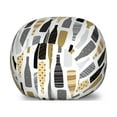 thumbnail image 1 of Abstract Art Storage Toy Bag Chair, Hand Drawn Like Striped and Dotted Ornaments on Champagne Glass Bottles Image, Stuffed Animal Organizer Washable Bag, Large Size, Multicolor, by Ambesonne, 1 of 3