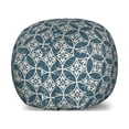 thumbnail image 1 of Abstract Art Storage Toy Bag Chair, Victorian Oriental Classic Overlapping Circles Damask Inspired, Stuffed Animal Organizer Washable Bag, Large Size, Petrol Blue and Off White, by Ambesonne, 1 of 3