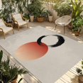 thumbnail image 1 of Abstract Art Sun Outdoor Rug for Patio/Deck/Porch, Non-Slip Large Area Rug 3 x 5 Ft, Modern Art Orange Round Rustic Indoor Outdoor Rugs Washable Area Rugs, Reversible Camping Rug Carpet Runner, 1 of 8