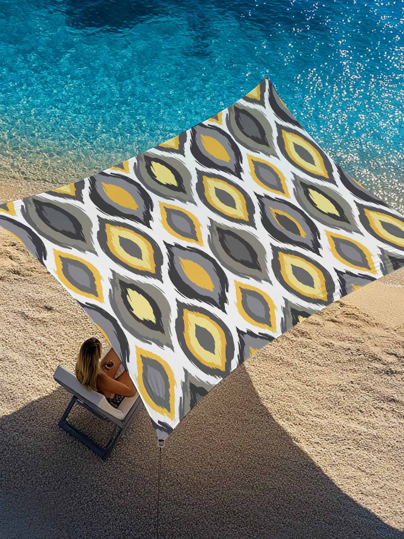 Abstract Art Sun Shade Sail 8' x 10', Modern Diamond Patterns Yellow ...