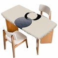 thumbnail image 1 of Abstract Art Sun Table Cloths for 3 Foot Rectangle Tables, Modern Art Black Round Rustic Patio Waterproof Elastic Fitted Tablecloths, Washable Rectangular Table Cover for Camping, 1 of 8