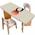 thumbnail image 1 of Abstract Art Sun Table Cloths for 8 Foot Rectangle Tables, Modern Art Orange Round Rustic Patio Waterproof Elastic Fitted Tablecloths, Washable Rectangular Table Cover for Camping, 1 of 8