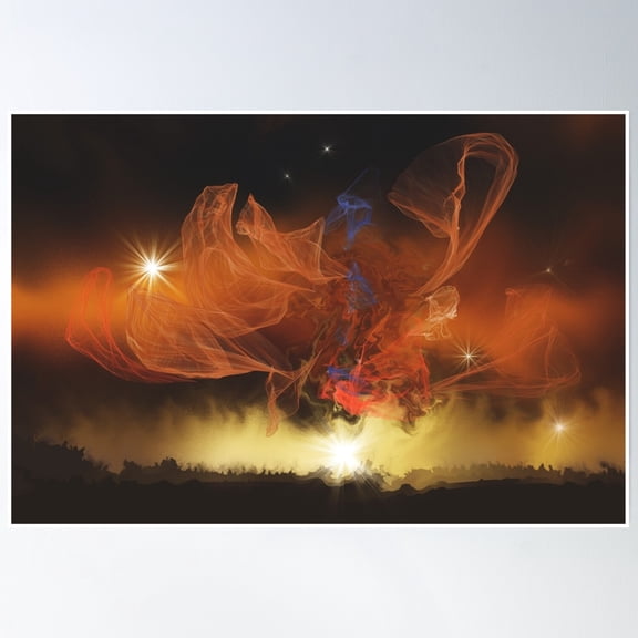 Abstract Art - Sunset Nature Skyline Poster Wall Art, Modern Wall Decor, 8x12 UNFRAMED