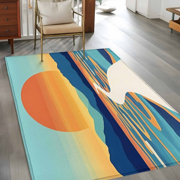 Abstract Art Texture Art Sun 3x5 Rug for Bedroom Foot of Bed Small ...
