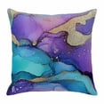 thumbnail image 1 of Abstract Art Throw Pillow Cover Purple Gold Gradient Marble Texture Cotton Linen Cushion Cover Throw Pillow Case with Invisible Zipper for Couch Sofa Bed Chair Car 24x24 Inch, 1 of 14