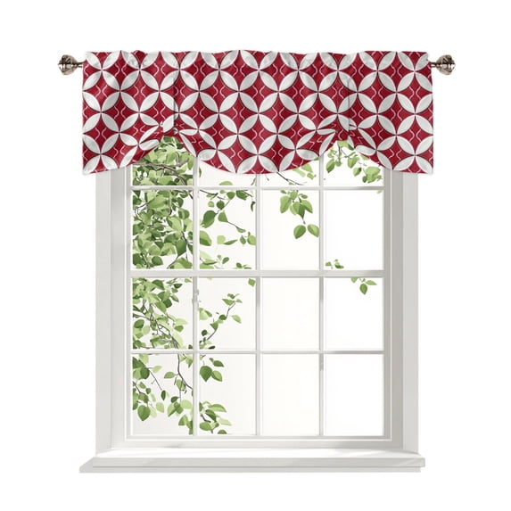 Abstract Art Tie Up Valances Curtain, Geometric Medieval Circular ...