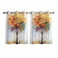 thumbnail image 1 of Abstract Art Tree Kitchen Curtains Short 54 Inch Length, Modern Fall Oil Painting Tree Autumn Grommet Top Bedroom Living Room Curtains, Light Filtering Cafe Curtain Drapes 2 Panels Set 84''x54'', 1 of 9