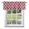 thumbnail image 1 of Abstract Art Valance Curtain Geometric Medieval Circular Modules Red Plaid Window Valances Rod Pocket Short Curtains Window Treatments for Kitchen Bedroom Bathroom Laundry 60" x 18", 1 of 9