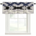 Abstract Art Valances for Windows Blue Black Beige Line Simple Gray ...
