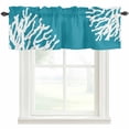 Abstract Art Valances for Windows Coral Blue Background Modern Simple ...