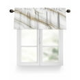 thumbnail image 1 of Abstract Art Valances for Windows Vintage Gold White Marble Texture Valance Rod Pocket Light Filtering Short Window Treatments Curtains for Kitchen Bathroom Living Room Bedroom, 1 Panel, 42 x 18 Inch, 1 of 7