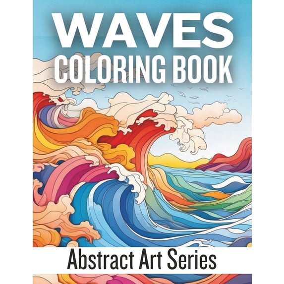 Abstract Art WAVES Coloring Book, (Paperback)