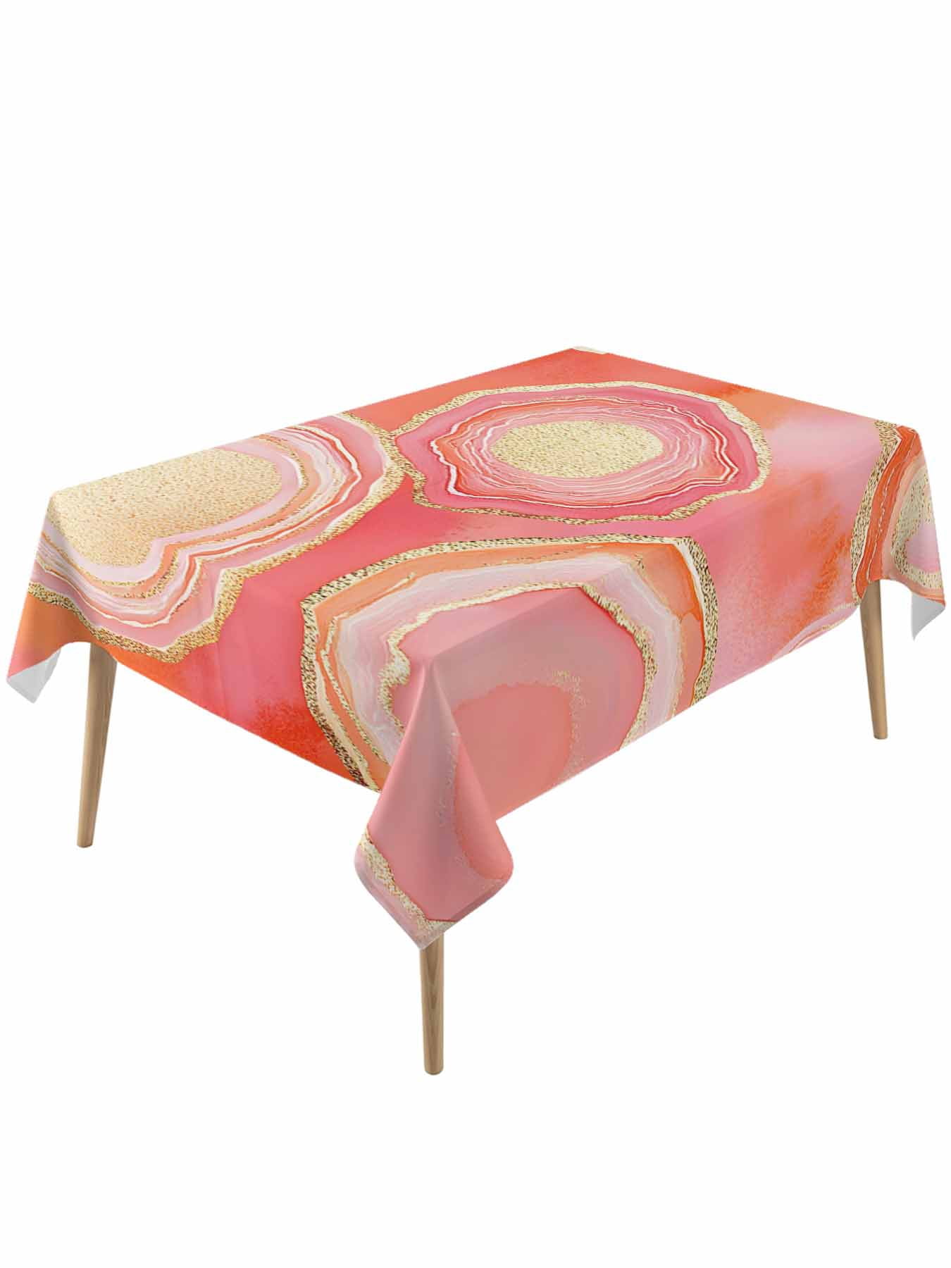 Abstract Art Water Ripple Table Cloth 54x108 Inch Rectangle, Pink ...