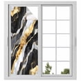 thumbnail image 1 of Abstract Art Window Privacy Film Black Gold Gradient Marbling Water Ripple Decorative Glass Window Film UV Blocking Static Cling Non-Adhesive Sticker Covering for Home Door 29.5 x 78.7 inches, 1 of 8