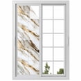 thumbnail image 1 of Abstract Art Window Privacy Film Marble Texture White Gold Crack Stone Minimalism Decorative Glass Window Film UV Blocking Static Cling Non-Adhesive Sticker Covering for Home Door 23.6 x 78.7 inches, 1 of 8