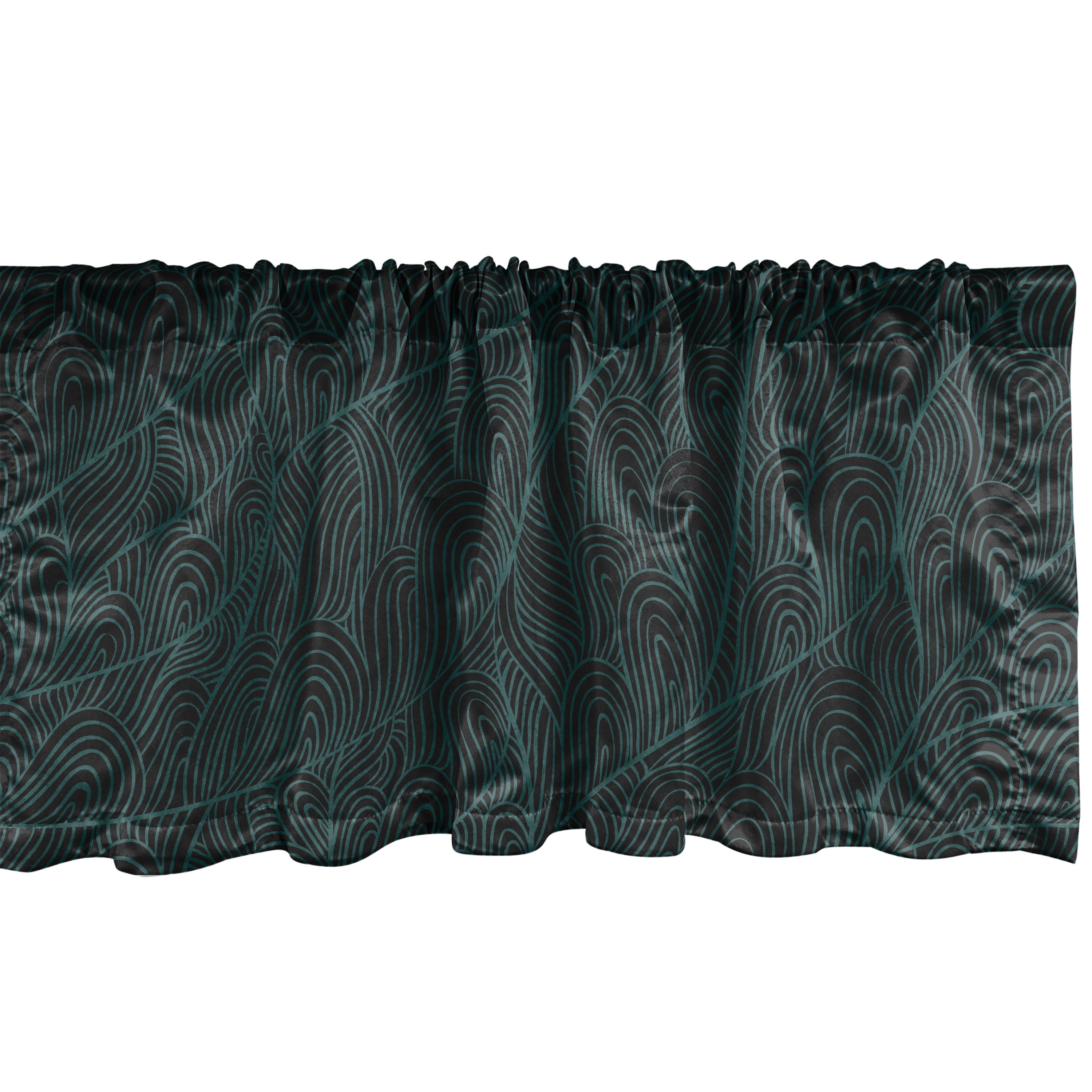 Abstract Art Window Valance, Swirly Forms Repeating Pattern with Dark ...