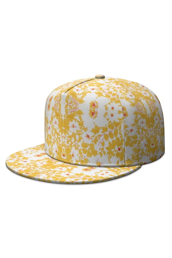Abstract Artistic Floral Snapback - Flat Brim Baseball Hat