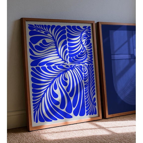 Abstract Artwork Contemporary Navy Blue Modern Geometric Art Abstract Wall Living Room Affordable