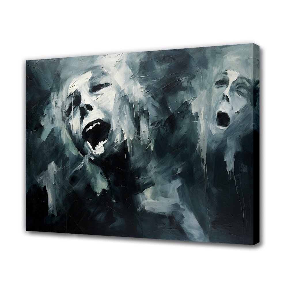 Abstract Artwork Featuring Two Roaring Figures Poster Decorative ...