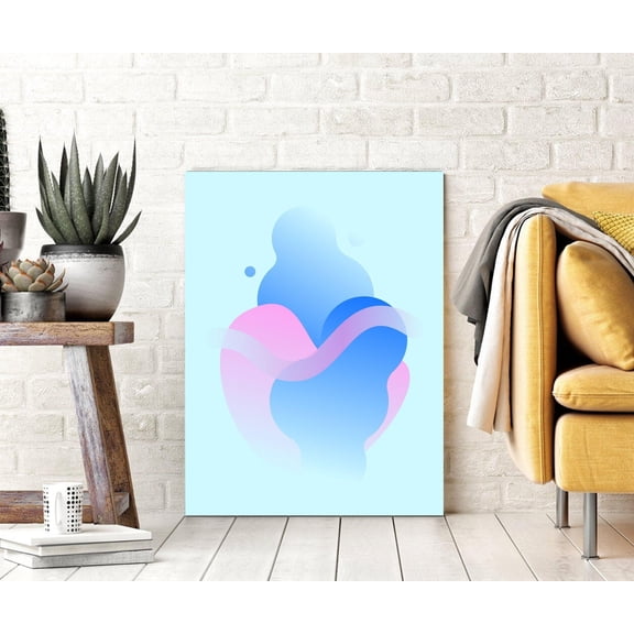 Abstract Artwork Light Blue Design Wall Art Wall Decor H Canvas Prints Framed art