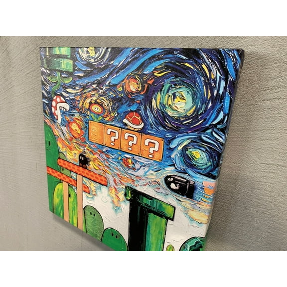 Abstract Artwork, Super Mario Canvas Gift, Home Decor Canvas Decor, Mario World Home Decor, Game Room Wall Decor, Modern Canvas Gift, Canvas Wall Decor - Rolled Canvas
