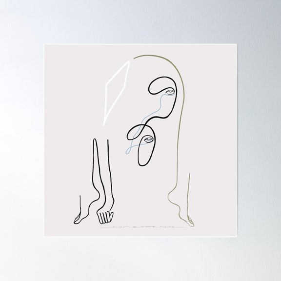 Abstract Artwork With Crying Eyes Poster Wall Art, Modern Wall Decor For Living Room Bedroom, 16x16 UNFRAMED